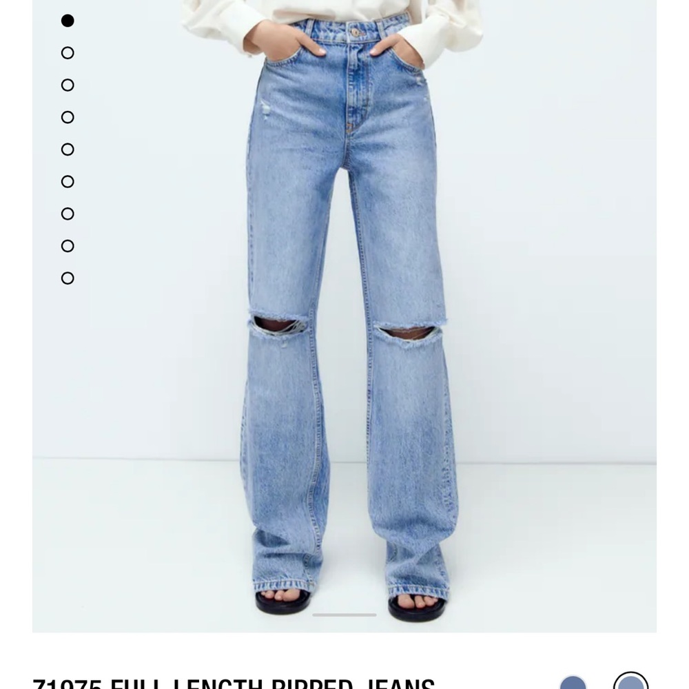 NWT Zara Z1975 full length ripped jeans